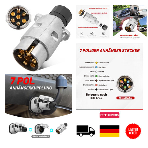 Pol anhängerstecker 12v - 7-pol,